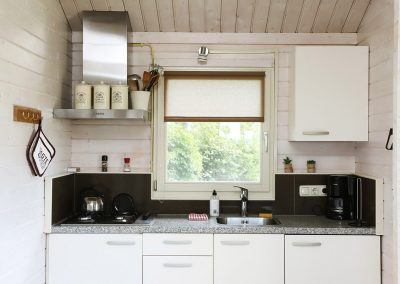 Interieur van een blokhut